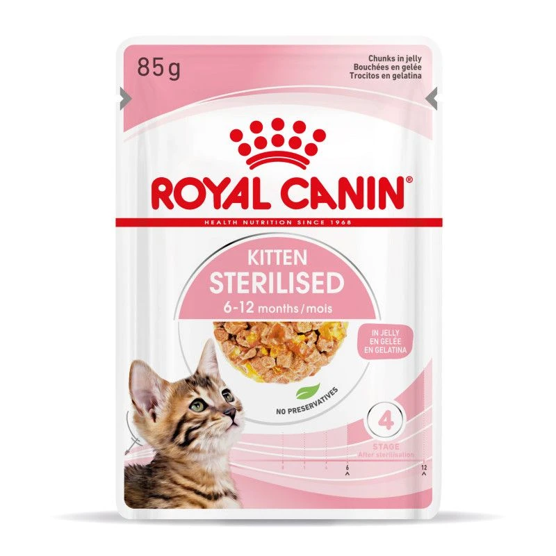 Cat Kitten Sterilised Royal Canin Emincé En Gelée Sachet Repas 3 Cat Kitten Sterilised Royal Canin Emincé En Gelée Sachet Repas