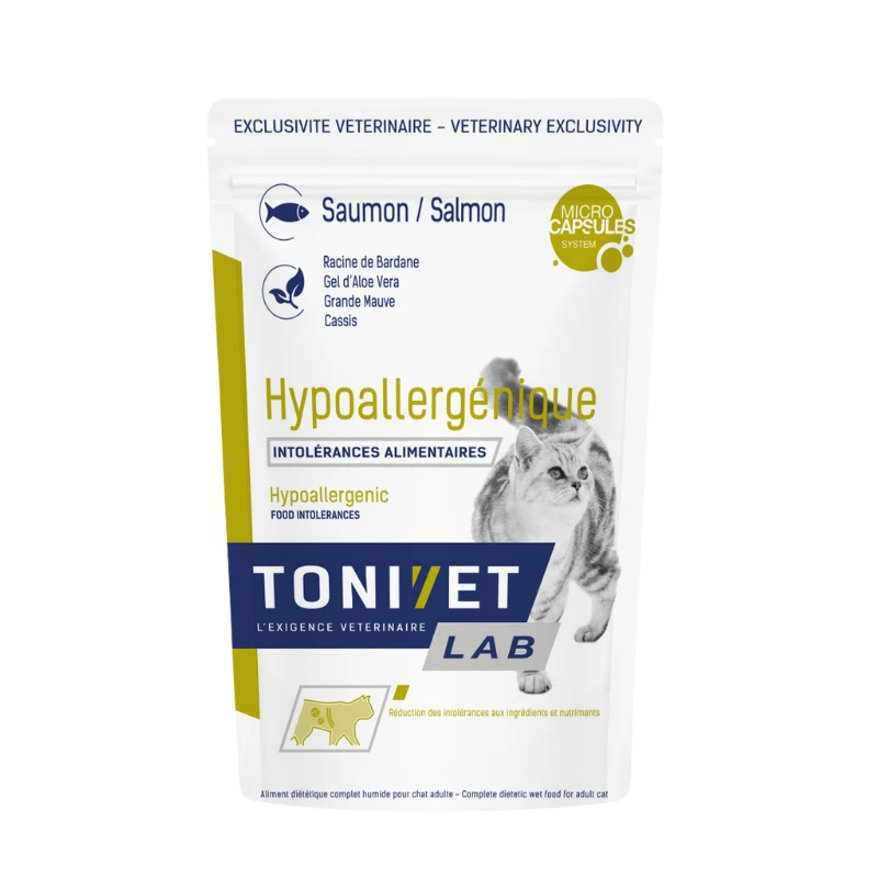 Tonivet Chat Hypoallergénique Saumon Sachet Repas 3 Tonivet Chat Hypoallergénique Saumon Sachet Repas