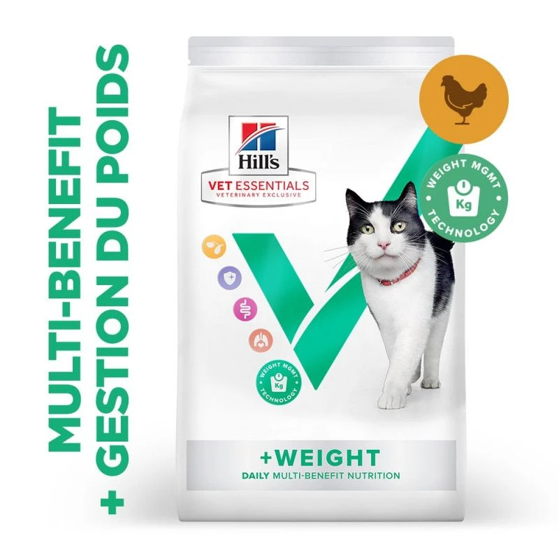 Vet Essentials Chat Multi-Benefit + Weight Mature 7+ Poulet 3 Vet Essentials Chat Multi-Benefit + Weight Mature 7+ Poulet