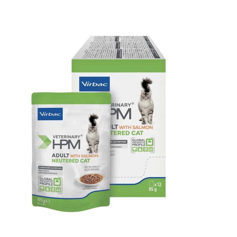 Virbac Veterinary HPM Cat Adult Neutered Salmon Bouch. Sach.re. New 3 Virbac Veterinary HPM Cat Adult Neutered Salmon Bouch. Sach.re. New